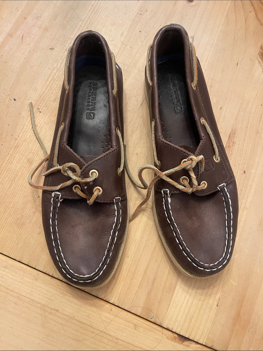 Sperry Women's Brown Leather Moc Toe Boat Shoes